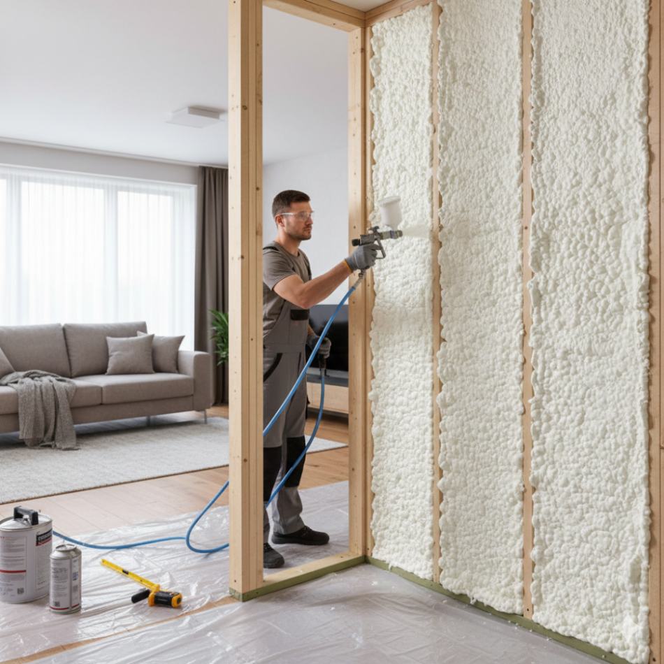 Утеплення будинку піною