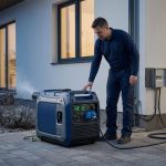 Портативний інверторний генератор живить приватний будинок під час відключення
