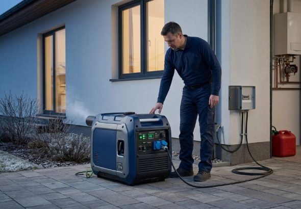 Портативний інверторний генератор живить приватний будинок під час відключення